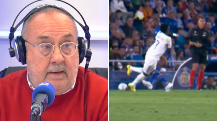 Alfredo Relaño, comentarista de Tiempo de Juego, califica como "una locura" la expulsión de Nyom por su acción con Vinicius