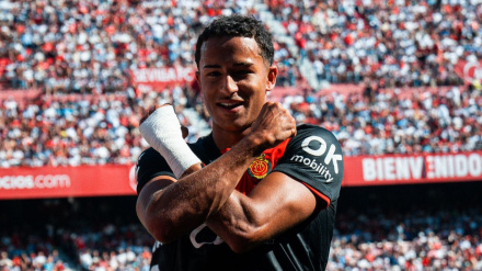 Mateo Joseph tras marcar en el Sánchez Pizjuán