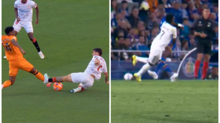 Las expulsiones de Isaac Romero y Nyom ante el Real Madrid