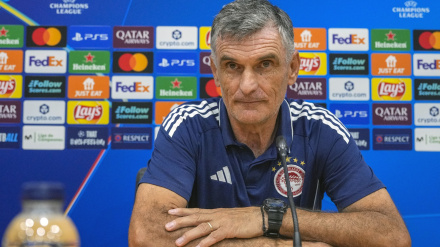 Mendilibar, entrenador de Olympiacos en la previa de Champions
