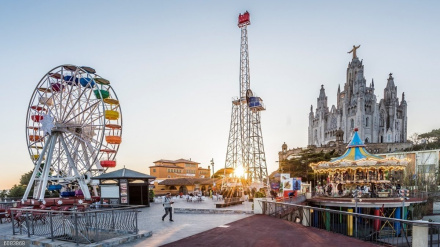 El parque de atracciones Tibidabo de Barcelona.
