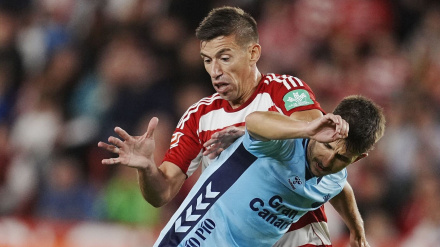 Rubén Alcaraz en el partido frente a Las Palmas