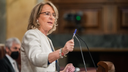 La diputada de Vox Lourdes Méndez durante una intervención en el Congreso