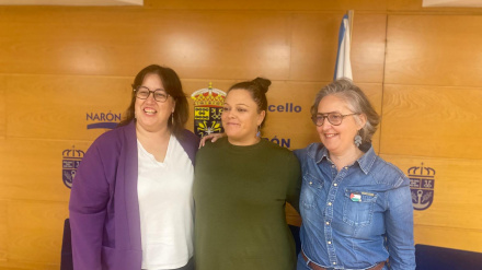 Olaia en la rueda de prensa en la que anuncia la noticia