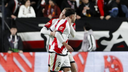 Alemao celebra el gol de la victoria del Rayo contra el Alavés