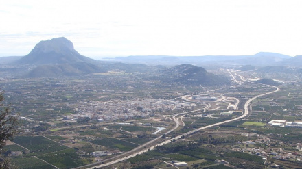 Vista panorámica de Ondara desde la Serra de Segària