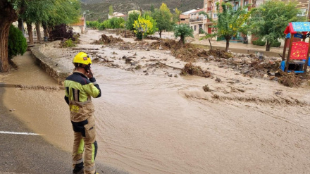 El rio Martin se desbordó a su paso por Montalban.
