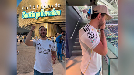 Edgar Nucamendi, durante su visita al Santiago Bernabéu