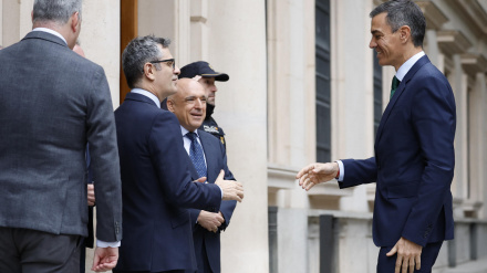Pedro Sánchez a su llegada al Senado