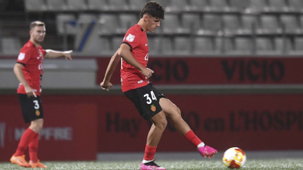 Javier Olaizola Jiménez en su debut en el Mallorca