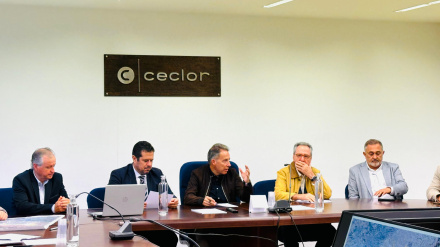 Reunión del alcalde con empresarios en la sede de la patronal  Ceclor para abordar los perjuicios de las zonas de flujo preferente