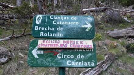 Imagen de una de las señales que advierten del corte de las clavijas de Cotatuero.
