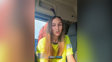Anna Domingo, camionera, en el vídeo