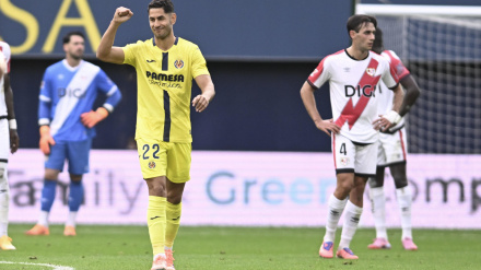 Ayoze celebra su gol, en el Villarreal - Rayo