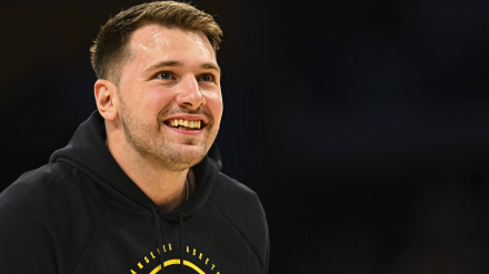 Luka Doncic, antes del partido contra Miami