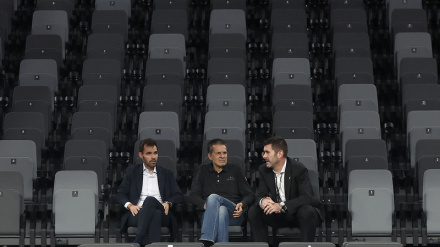 Enric Carboinell, Pedro Martínez y Luis Arbalejo, antes del choque ante el San Pablo Burgos