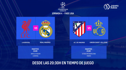 Sigue en directo Tiempo de Juego este martes desde las 20:30h con el Liverpool-Real Madrid y Atlético-Union Saint-Gilloise