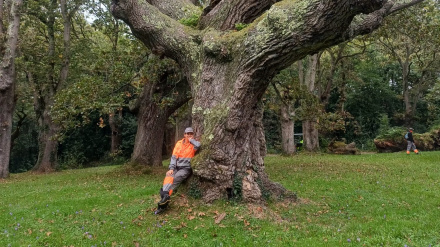 Fátima Silva, trabajando como jardinera en los planes de empleo municipales