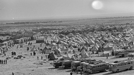 Concentración de marroquíes durante la Marcha Verde