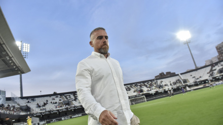 Javi Rey, en el partido frente al Villarreal B