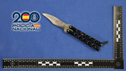 Arma blanca incautada al agresor