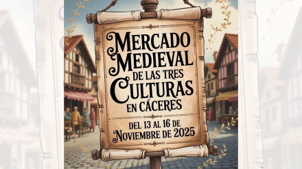 Cartel Mercado Medieval de las tres culturas en Cáceres