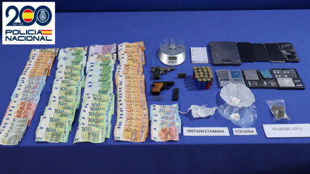 Dinero, drogas y armas incautadas