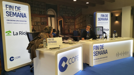 Cristina L. Schlichting con José Joaquín Sanz, presidente de la Asociación de Casas Rurales de La Rioja (ASCARIOJA)