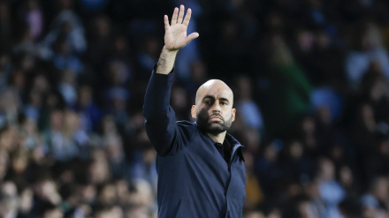 Claudio Giráldez, entrenador del Celta, durante el partido ante el Barcelona