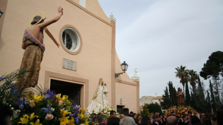 Encuentro de cuadrillas en las fiestas de Santa Gertrudis