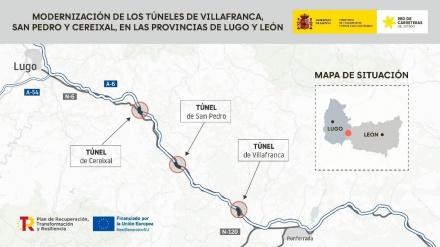 Mejora de seguridad en los túneles de la A-6 entre Lugo y León