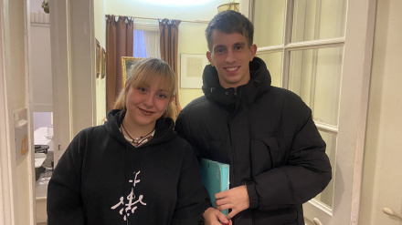 Miriam y Juan, estudiantes de Imagen y Sonido en A Coruña