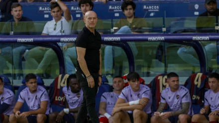 Calero, en el último encuentro en casa ante el Celta de Vigo