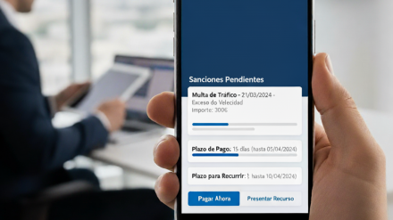 Una simulación de la aplicación de la DGT para notificar multas