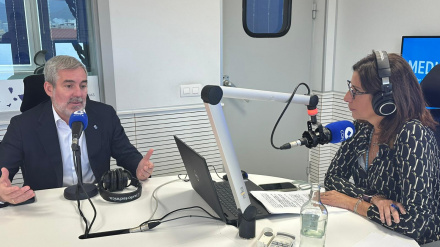 Fernando Clavijo durante la entrevista con Pilar García de la Granja en 'Mediodía COPE'