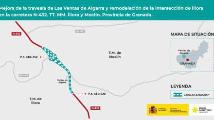 Croquis de las obras de la travesía de Las Ventas de Algarra y de la intersección de Íllora en la N-342