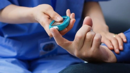 Una prueba de glucosa en sangre