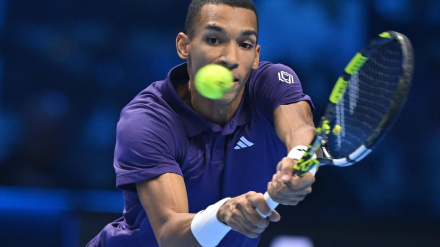 Félix Auger-Aliassime durante el partido frente a Zverev