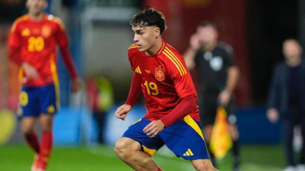 Jan Virgili en su debut con España Sub 21