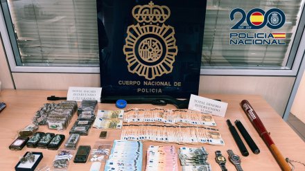 Drogas, armas y dinero incautado por la Policía Nacional