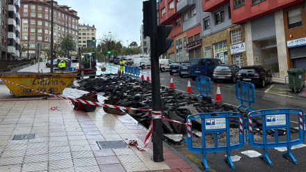 Una imagen del estado de la calle Eduardo Carreño, afectada por las inundaciones