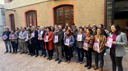 Representantes de las entidades de Pincat este lunes antes de la presentación del informe