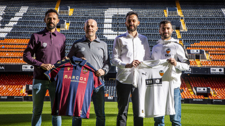 Los protagonistas del derbi, en Mestalla