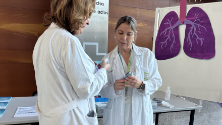 Este miércoles se realizaron pruebas rápidas de obstrucción de la vía aérea mediante el espirómetro digital portátil