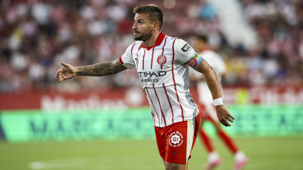 Portu jugando un partido con el Girona esta temporada