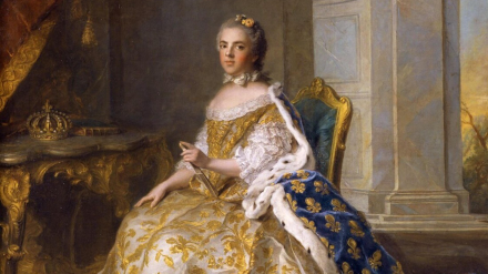 Retrato postumo de Luisa Isabel de Francia, Duquesa de Parma, en traje de corte . 1761