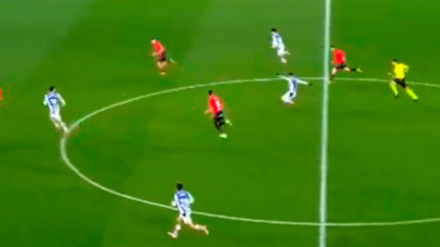 Gol de Barrene en el Osasuna-Real Sociedad