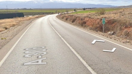 Tramo de la carretera A-308 donde se ha producido el accidente mortal