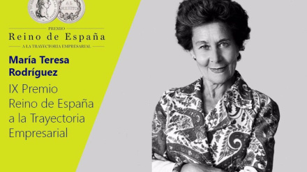 María Teresa Rodríguez (Galletas Gullón), 'Premio Reino de España a la Trayectoria Empresarial'.La empresaria María Teresa Rodríguez Sainz-Rozas, presidenta de honor de Galletas Gullón, ha resultado ganadora del 'Premio Reino de España a la Trayectoria Empresarial' en su novena edición, según ha informado en un comunicado el Círculo de Empresarios, que ha convocado la distinción junto al Cercle d'Economia y al Círculo de Empresarios Vascos.ECONOMIA CÍRCULO DE EMPRESARIOS