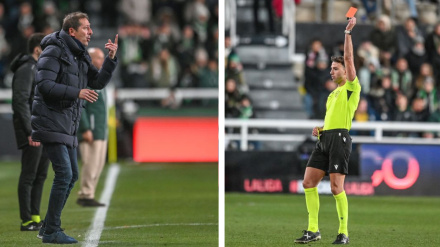 Luis Bestard Servera dirigió el Burgos CF - Racing de Santander, con Luis Mario Milla en el VAR